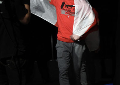 Nathaniel Wood Holds English Flag Up