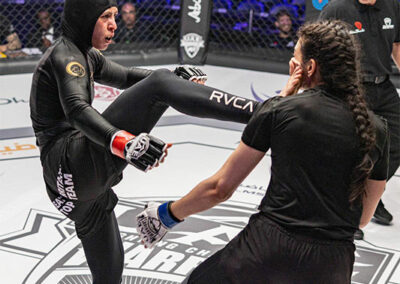 Eman Almudhaf competing in MMA Competition